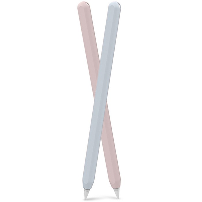 아이노비아 AHASTYLE PZOZ 애플펜슬 2세대 슬림 실리콘 케이스, 핑크 + 라이트 블루, 2개 대표 이미지 - 아이패드 케이스 추천