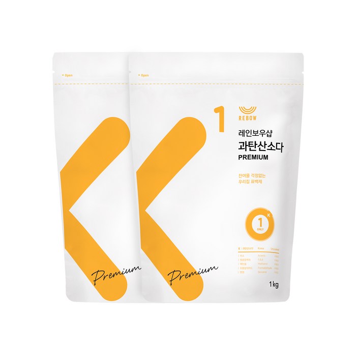 레인보우샵 과탄산소다 프리미엄, 1kg, 2개 대표 이미지 - 산소계 표백제 추천