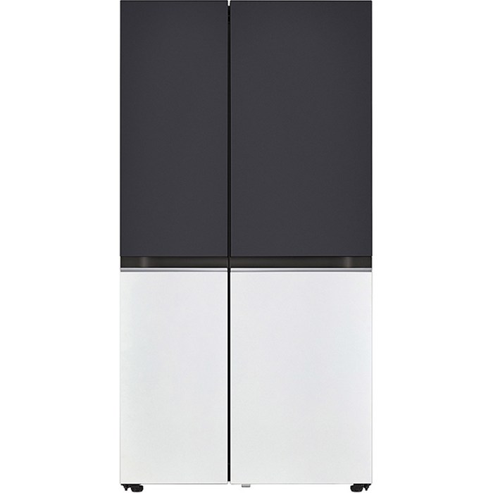 LG전자 오브제컬렉션 양문형 디오스 냉장고 메탈 S834BW12 832L 방문설치, 블랙 + 화이트, S834BW12