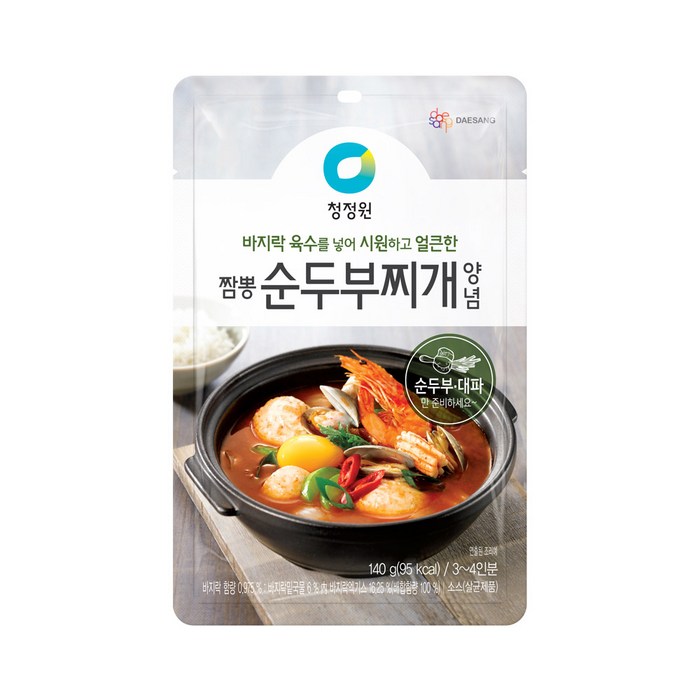 청정원 짬뽕 순두부찌개 양념, 140g, 1개 대표 이미지 - 고기집 된장찌개 추천