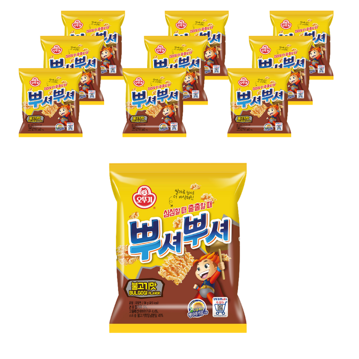 오뚜기 뿌셔뿌셔 불고기맛, 90g, 10개 대표 이미지 - 회사 간식 추천