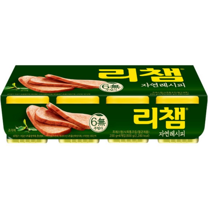 동원 리챔 자연레시피, 200g, 4개입 대표 이미지 - 짜지않은 햄 추천