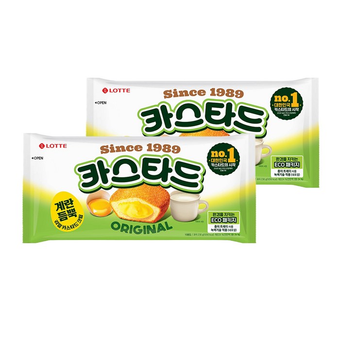 롯데 카스타드 오리지널, 276g, 2개 대표 이미지 - 롯데제과 추천