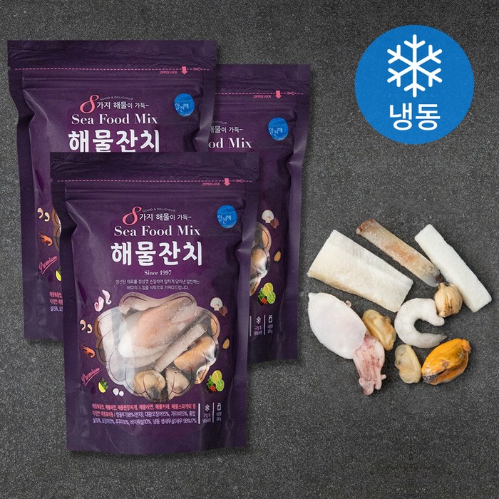 알찬해 해물잔치 (냉동), 200g, 3팩 대표 이미지 - 해물 파스타 추천