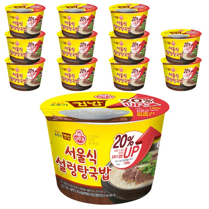 오뚜기 맛있는 오뚜기 컵밥 서울식 설렁탕국밥, 311g, 12개 대표 이미지 - 오뚜기 컵밥 추천