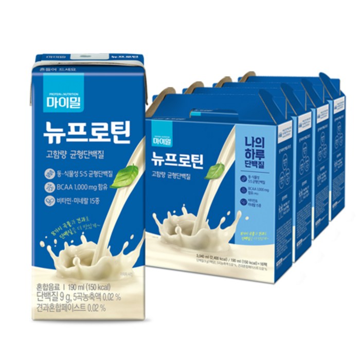 마이밀 마시는 뉴프로틴, 190ml, 64개 대표 이미지 - 단백질 음료 추천