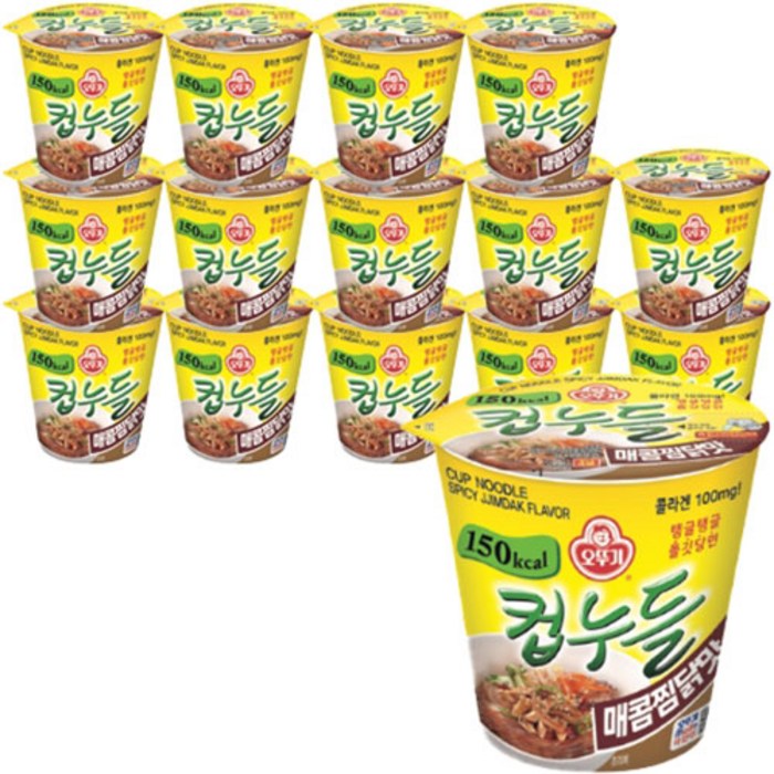 오뚜기 컵누들 매콤찜닭맛 45.5g, 15개 대표 이미지 - 우동 국물 추천