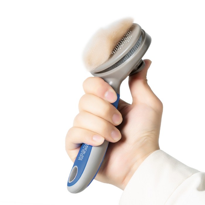 Happy cat half RYO animal one-touch care brush 10 x 18.5 cm, blue, 1 piece