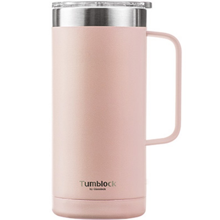 텀블락 글라스락 플레인 머그 텀블러, 핑크, 500ml 대표 이미지 - 뚜껑있는 머그컵 추천