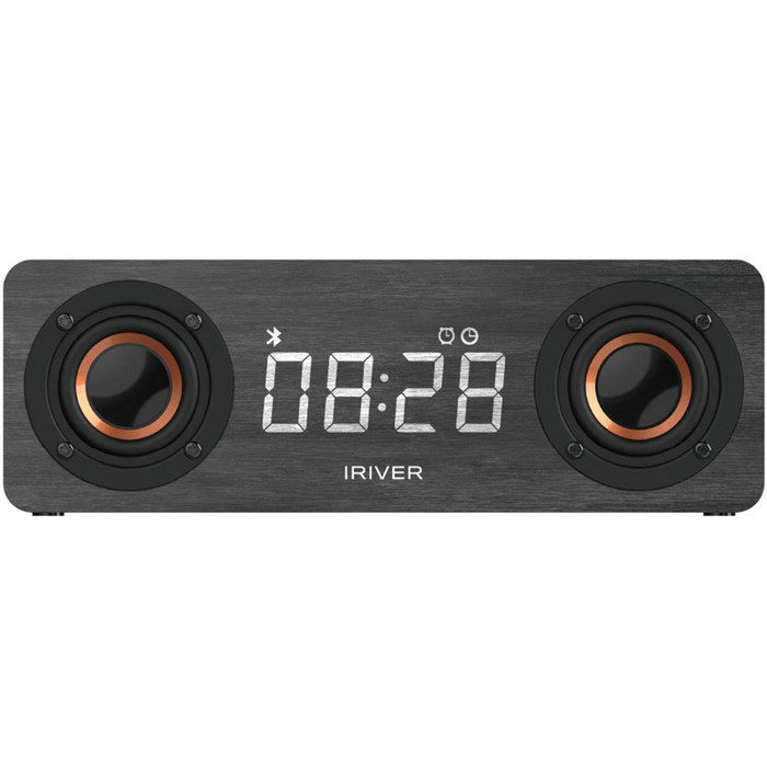 아이리버 사운드 블럭 LED 알람 탁상시계 라디오 블루투스 스피커, ISB-W01, 블랙우드 대표 이미지 - 캠핑 스피커 추천