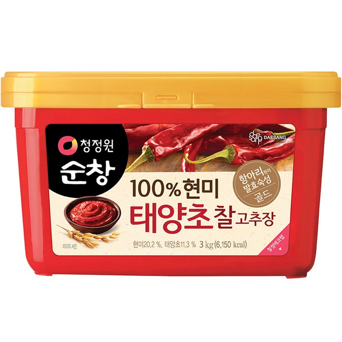 청정원순창 100% 현미 태양초 찰고추장, 3kg, 1개 대표 이미지 - 간고 추천