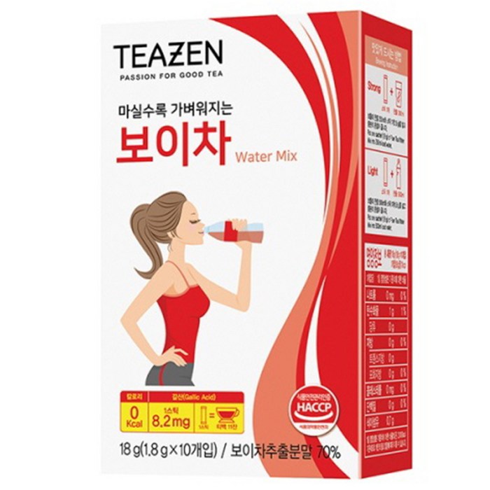 티젠 보이차 워터믹스, 1.8g, 10개입 대표 이미지 - 보이차 추천