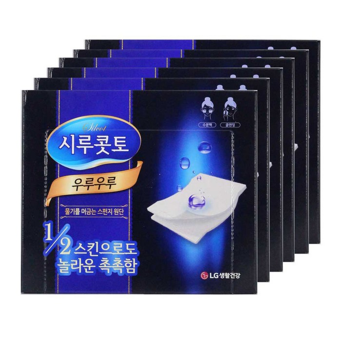 시루콧토 우루우루 화장솜, 40개입, 6개 대표 이미지 - 화장솜 추천