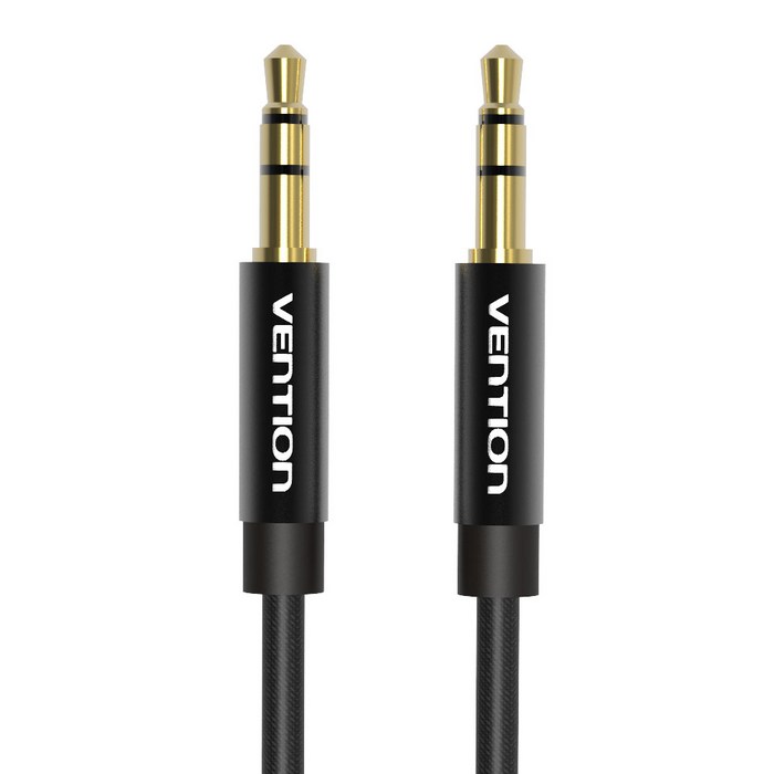 벤션 골드블랙 3.5mm AUX 케이블 1.5m 직조재킷, 혼합 색상 대표 이미지 - 차량용 AUX 케이블 추천