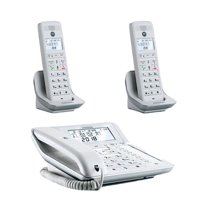 모토로라 디지털 무선 전화기 2p + 유선전화기, C7201A(화이트) 대표 이미지 - 무선전화기 추천