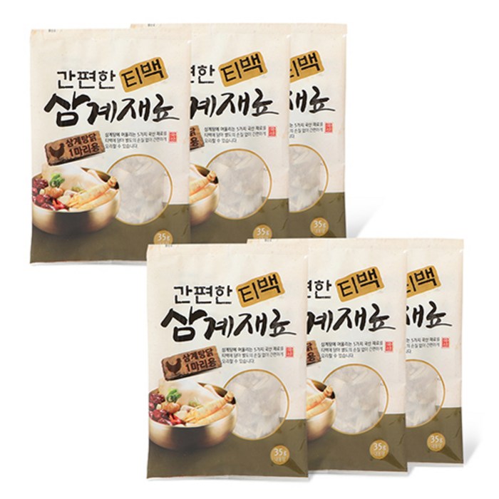 케이웰니스 간편한 티백 삼계재료, 35g, 6개 대표 이미지 - 삼계탕 추천