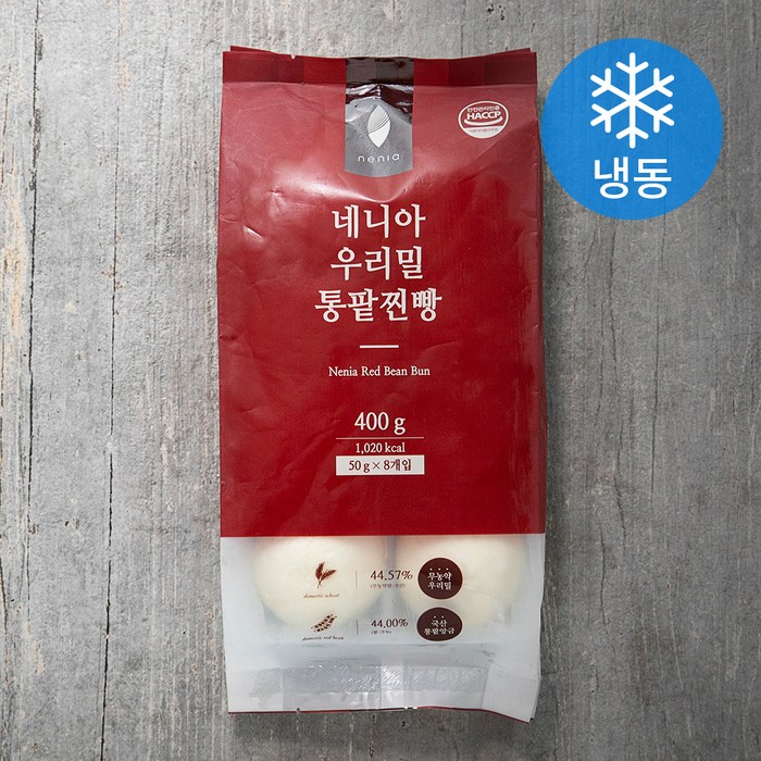 네니아 우리밀 통팥찐빵 (냉동), 50g, 8개입 대표 이미지 - 호빵 추천