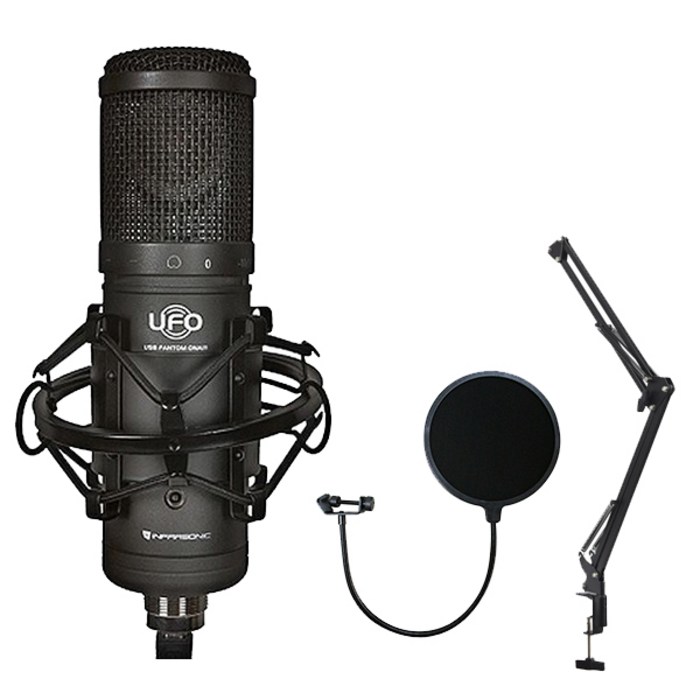 인프라소닉 UFO 블랙에디션 콘덴서 마이크 패크지 팝필터 + 관절스탠드 대표 이미지 - 마이크 팝필터 추천