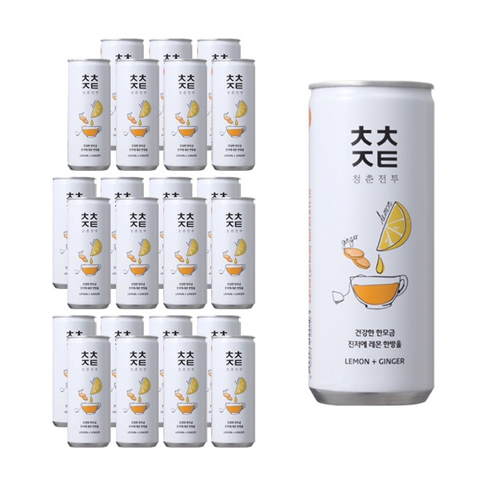 청춘전투 진저에 레몬 한방울 탄산음료, 240ml, 24개 대표 이미지 - 토닉워터 추천