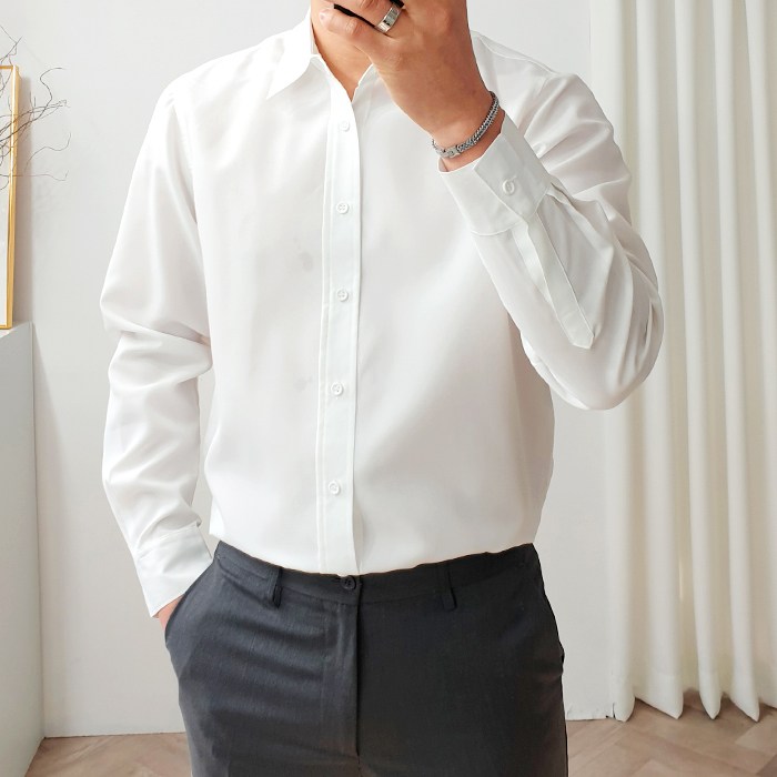 더클래식 남성용 데일리 링클 프리 카라 셔츠 대표 이미지 - 남자 옥스포드 셔츠 추천