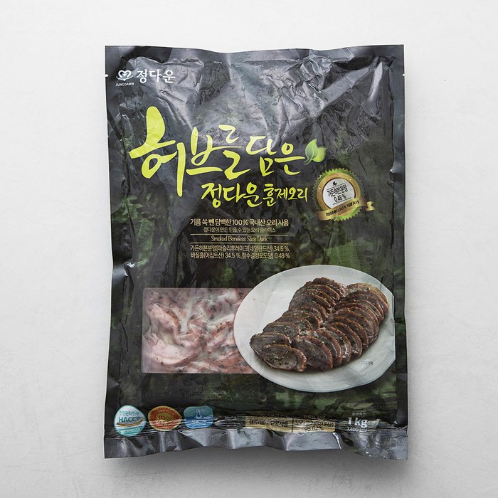 정다운 허브를 담은 훈제오리, 1kg, 1개 대표 이미지 - 훈제오리 추천