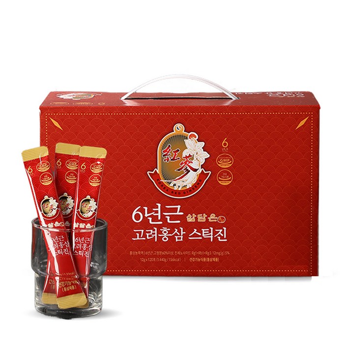 삶담은홍삼 6년근 고려홍삼 스틱진, 12g, 120개입 대표 이미지 - 짜먹는 홍삼 추천