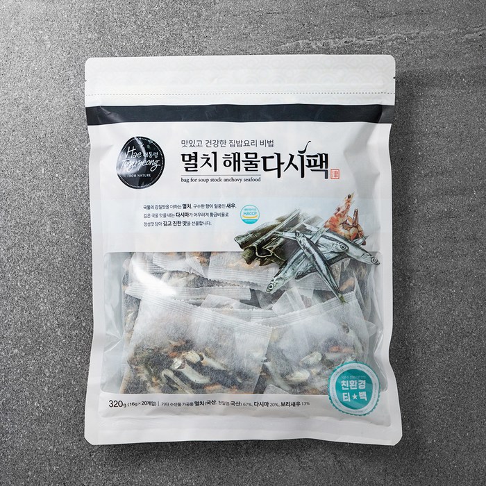 해통령 멸치 해물 다시팩, 16g, 20개 대표 이미지 - 가니쉬 추천