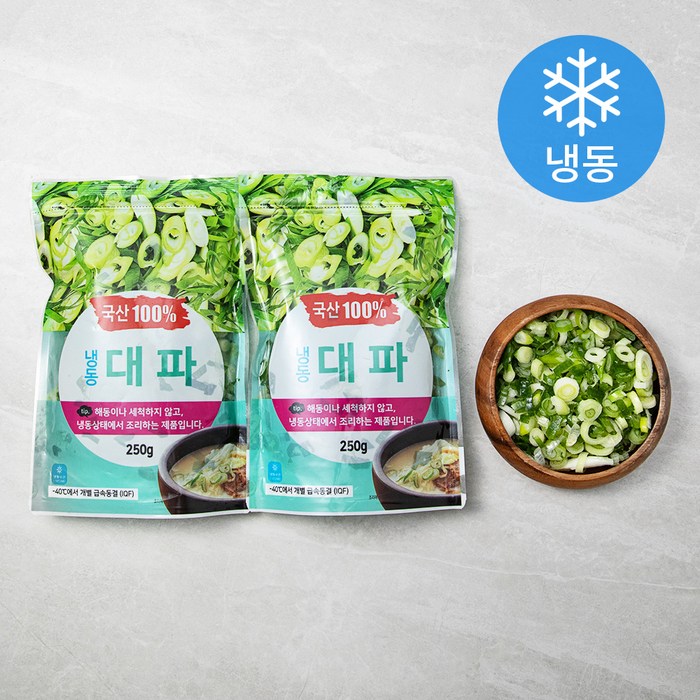 그린피아 냉동 대파 (냉동), 250g, 2개 대표 이미지 - 손질 대파 추천