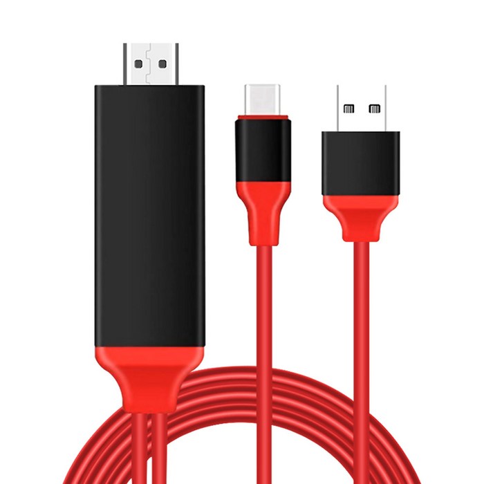 아이엠듀 USB3.1 Type C to HDMI MHL 케이블 2m, 레드, 1개 대표 이미지 - 미러링 케이블 추천