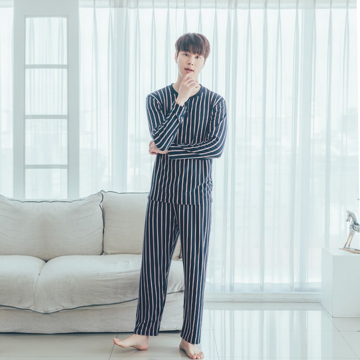 씨엘스토리 남성용 라운드잠옷 상하세트 대표 이미지 - 겨울 내복 추천