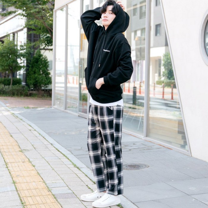 민트코코아 남성용 미스티 체크 9부 바지 대표 이미지 - 체크 바지 추천