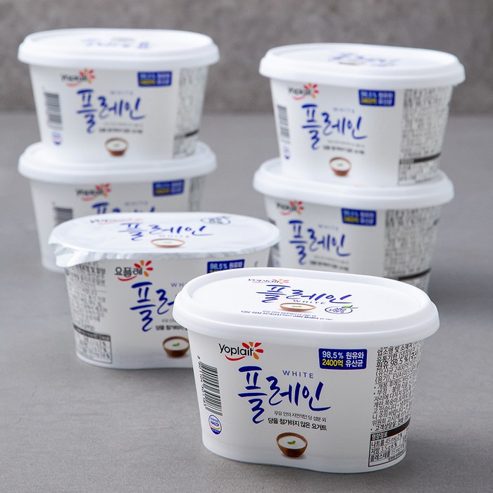 빙그레 요플레 플레인 화이트, 430g, 6개 대표 이미지 - 플레인 요거트 맛있는 곳 추천