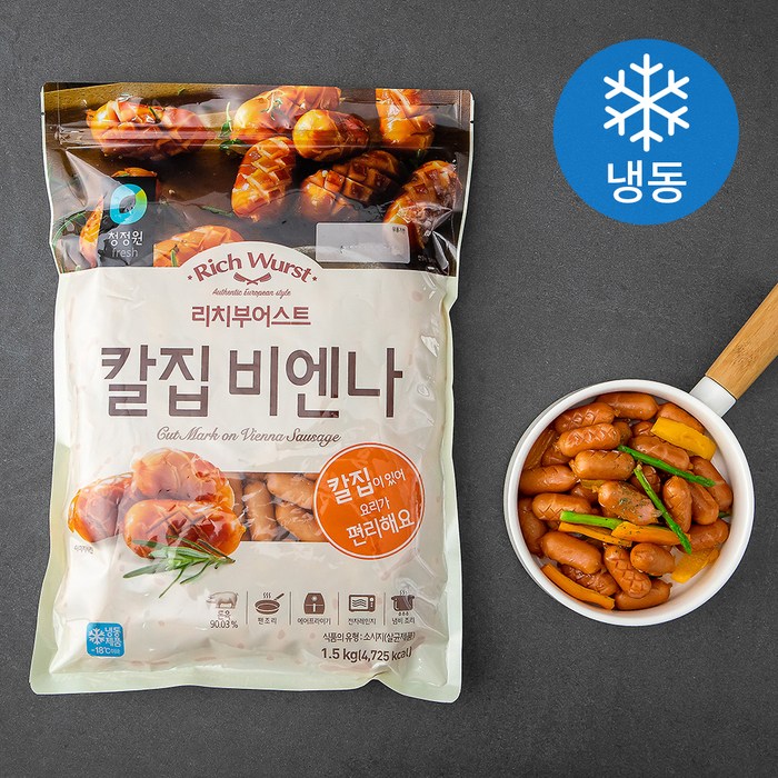 청정원 리치 부어스트 칼집 비엔나 (냉동), 1.5kg, 1개 대표 이미지 - 부어스트 소시지 추천