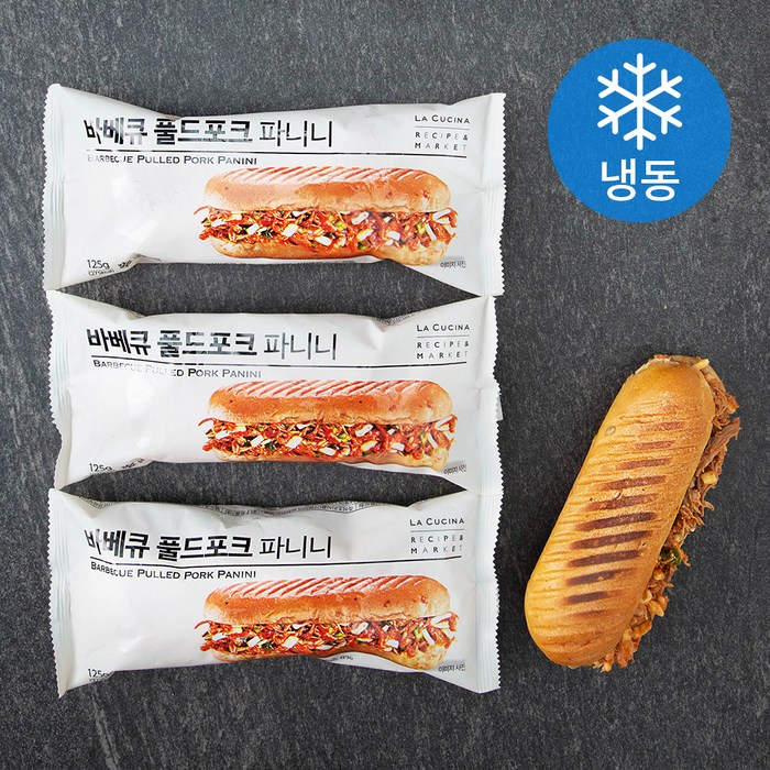 라쿠치나 바베큐 풀드포크 파니니 (냉동), 125g, 3개 대표 이미지 - 풀드포크 추천