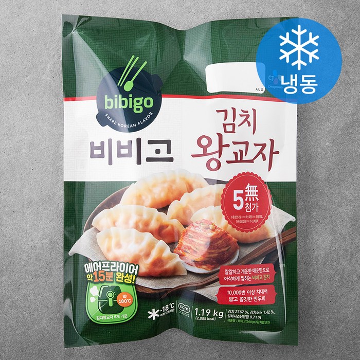 비비고 김치 왕교자 (냉동), 1.19kg, 1개 대표 이미지 - 김치만두 추천