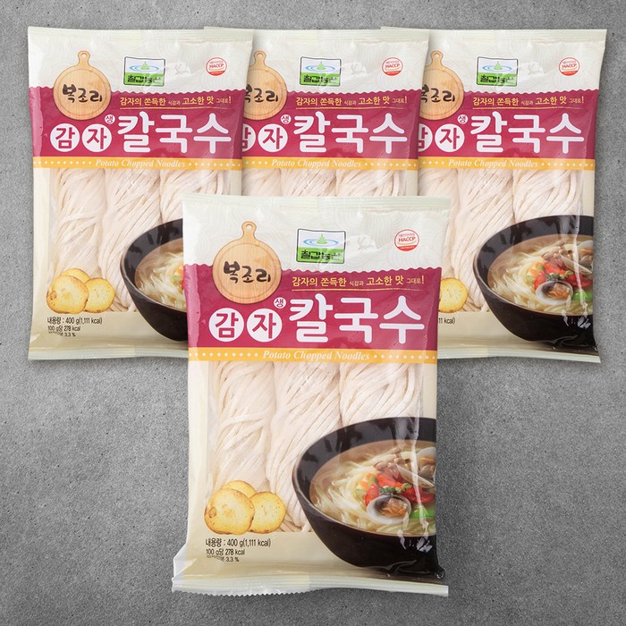 칠갑농산 감자칼국수 4개입, 1600g, 1개 대표 이미지 - 칼국수 추천