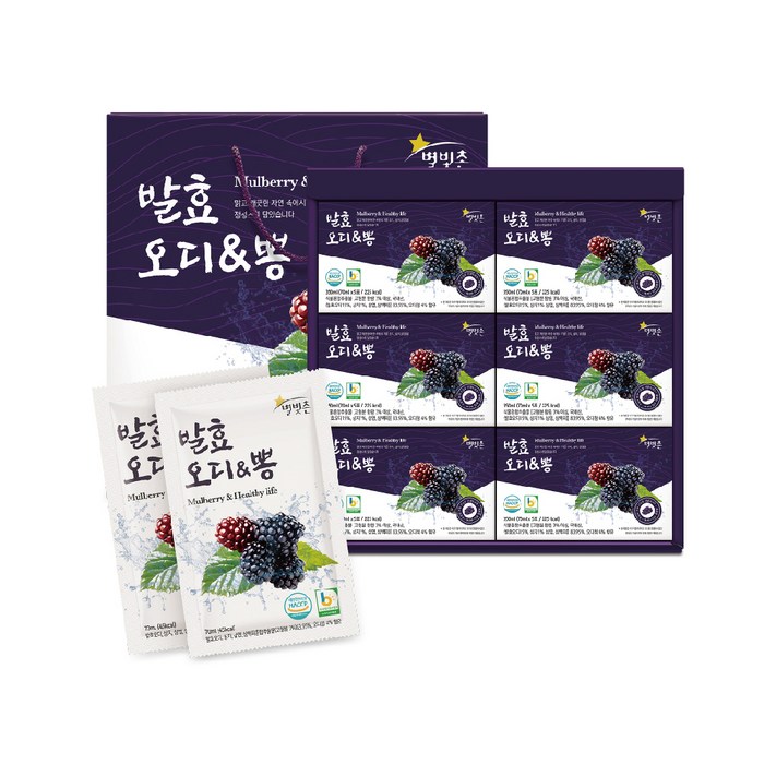 별빛촌 발효 오디 뽕 오디즙 30p, 70ml, 30개입 대표 이미지 - 오디즙 추천