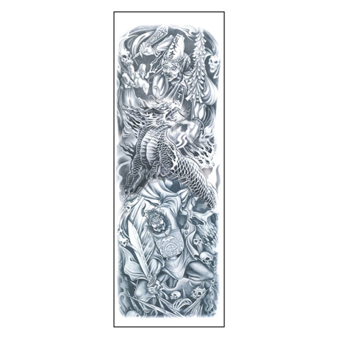 이레즈미 스타일 타투 스티커 17 x 48 cm, 1개 대표 이미지 - 타투 스티커 추천
