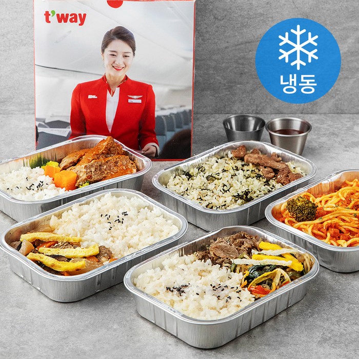 티웨이 기내식 갈비찜 덮밥 + 곤드레 나물 비빔밥 + 잡채 불고기 덮밥 + 베이컨 토마토 스파게티 + 리얼 함박 스테이크밥 5종 세트 (냉동), 1세트 대표 이미지 - 갈비찜 추천