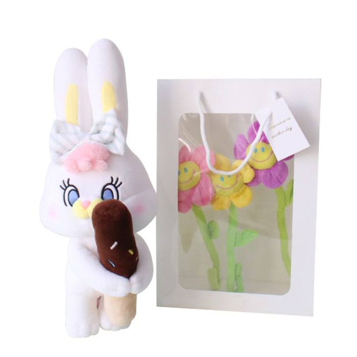 모리앤 리코 중형인형 스마일꽃 3p 기프트 쇼핑백, 리코 빼빼로인형, 42cm, 1개 모리앤 리코 중형인형 스마일꽃 3p 기프트 쇼핑백, 리코 빼빼로인형, 42cm, 1개