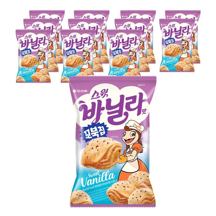 오리온 꼬북칩 스윗바닐라맛, 80g, 12개 대표 이미지 - 회사 간식 추천