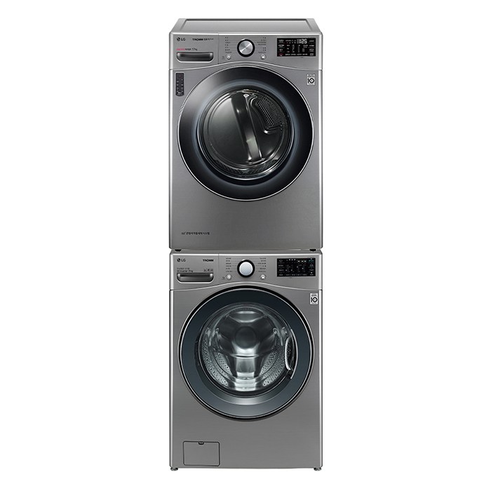 LG전자 트롬 드럼세탁기 21kg + 건조기 17kg 모던 스테인리스 F21VDU-7VL 세트 방문설치, F21VDU-7VL(세탁기, 건조기) 대표 이미지 - 트롬 건조기 추천