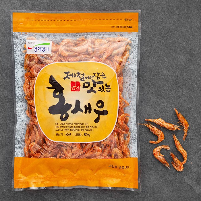 청해명가 홍새우, 80g, 1개 대표 이미지 - 홍새우 추천