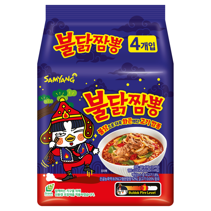 삼양 불닭짬뽕 4p, 560g, 1개 대표 이미지 - 매운짬뽕 추천