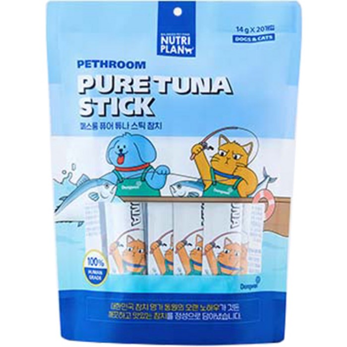 페스룸 반려동물 퓨어 튜나 스틱 간식 참치 14g x 20p, 1개 대표 이미지 - 강아지 츄르 추천