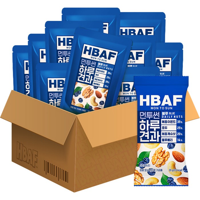 HBAF 하루견과 먼투썬 블루, 20g, 100개 대표 이미지 - 바프 먼투썬 추천