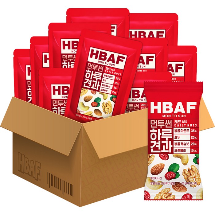 HBAF 하루견과 먼투썬 레드, 20g, 100개 대표 이미지 - 바프 먼투썬 추천