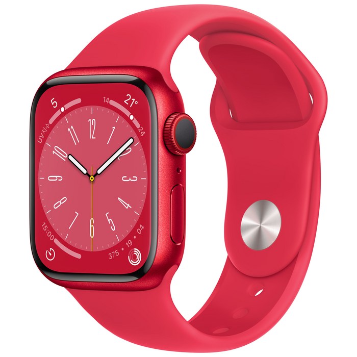 Apple 애플워치 8, 41mm, GPS+Cellular, 알루미늄, (PRODUCT)RED / 레드 스포츠 밴드 대표 이미지 - 애플워치8 추천