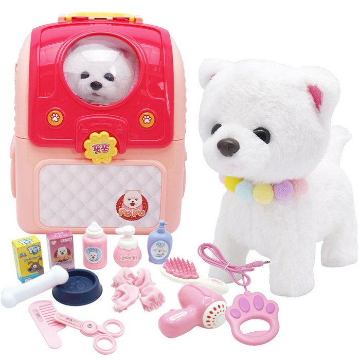 가방에 쏙 아기강아지 포포, 핑크, 290mm 대표 이미지 - 움직이는 강아지 인형 추천