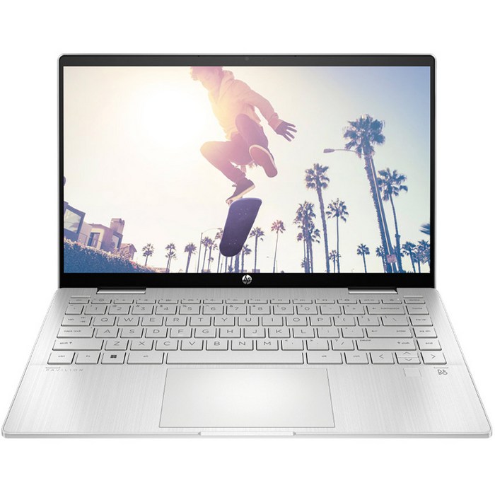 HP 2022 파빌리온 x360 14, 512GB, Natural Silver, 14-ek0091TU, 코어i7, 16GB, WIN11 Home 대표 이미지 - 고등학생 노트북 추천